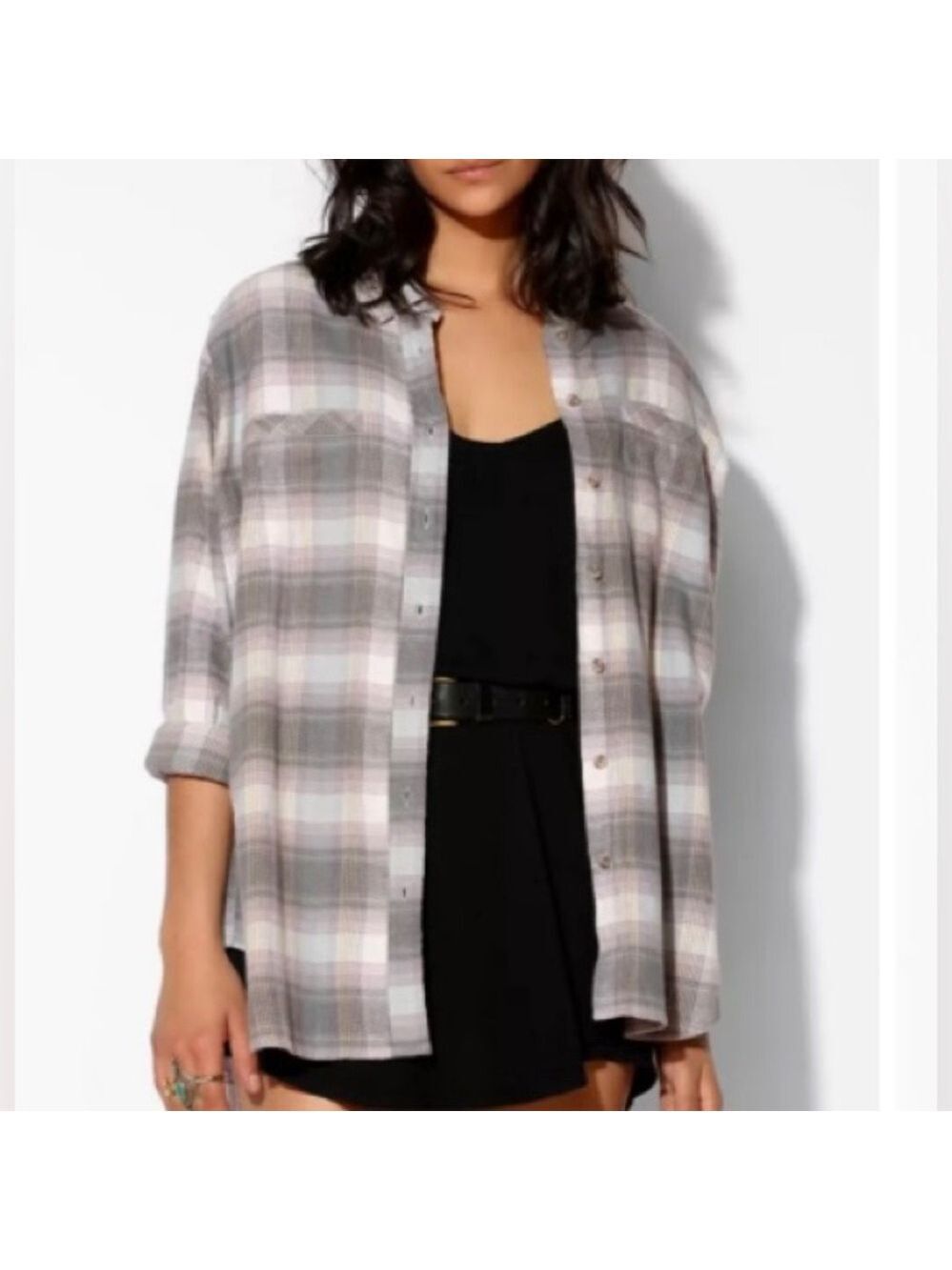 BDG| pastel soft flannel shirt. Med.